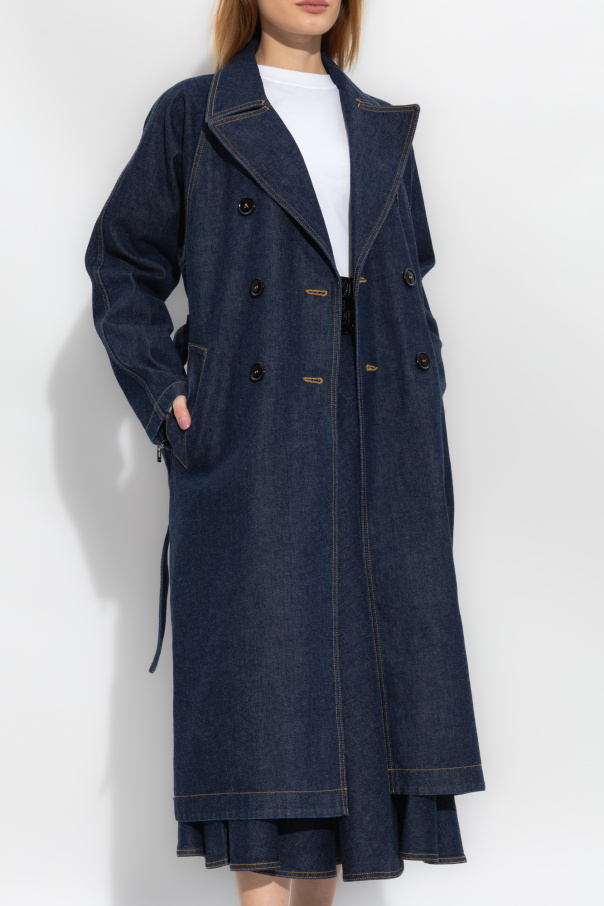 トレンチコート Alaia Denim trench coat Alaïa Belted Denim Trench Coat | Blue | FARFETCH